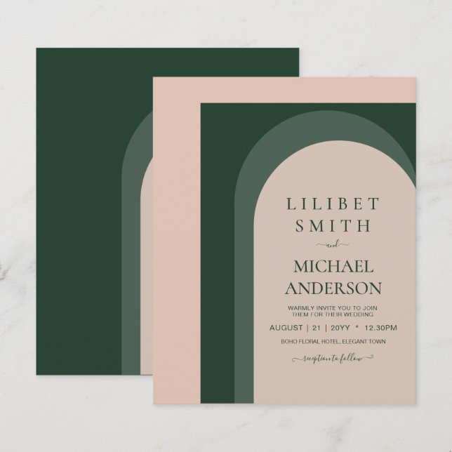 Lámina BODA de negrita verde de esmeralda (Anverso / Reverso)