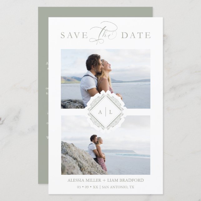 Lámina Boda de ornamentos de Moda de Iniciales de moda de (Anverso / Reverso)