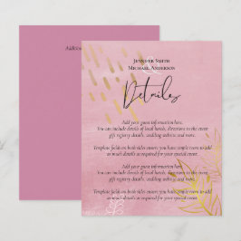 Lámina BODA de oro rosado y polvoriento