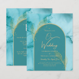 Lámina Boda de oro Verde azulado de Ocean Turquoise