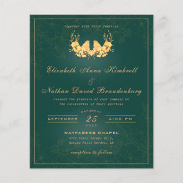 Lámina Boda de oro verde esmeralda elegante de presupuest
