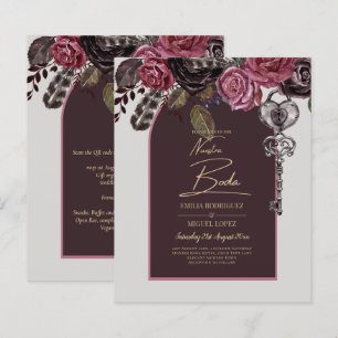 Lámina Boda de otoño BOTHIC ROSA Burgundy