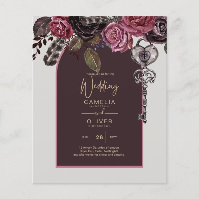 Lámina Boda de otoño BOTHIC ROSA Burgundy (Anverso)