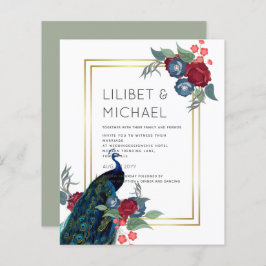 Lámina Boda de otoño de invierno azul borgoña pavo real