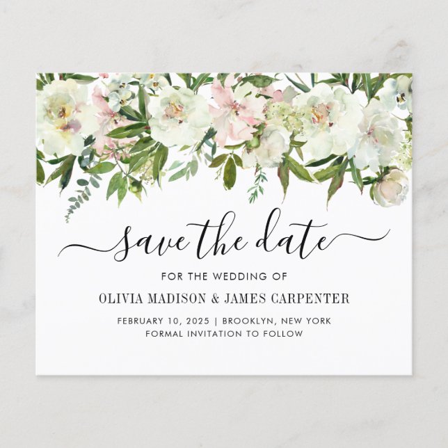 Lámina Boda de otoño floral blanca de presupuesto salva l (Anverso)