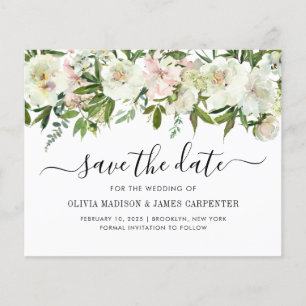Lámina Boda de otoño floral blanca de presupuesto salva l