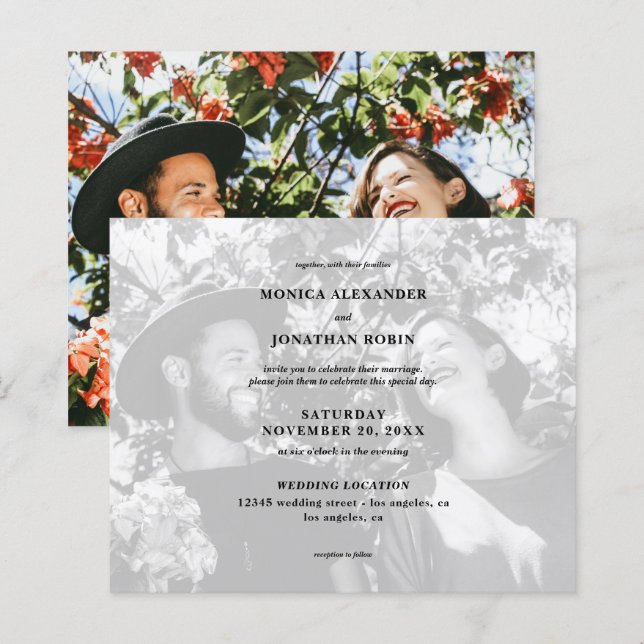 Lámina Boda de paisaje fotográfico blanco y negro de pres (Anverso / Reverso)
