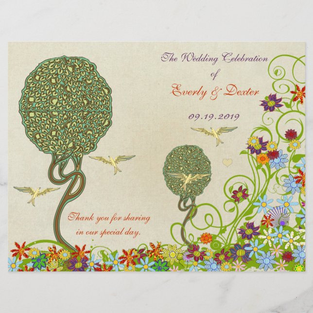 Lámina Boda de pájaro de amor de Art Nouveau (Anverso)