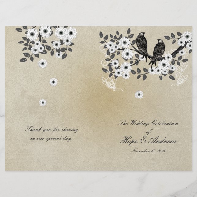 Lámina Boda de pájaro de amor forestal encantado (Anverso)
