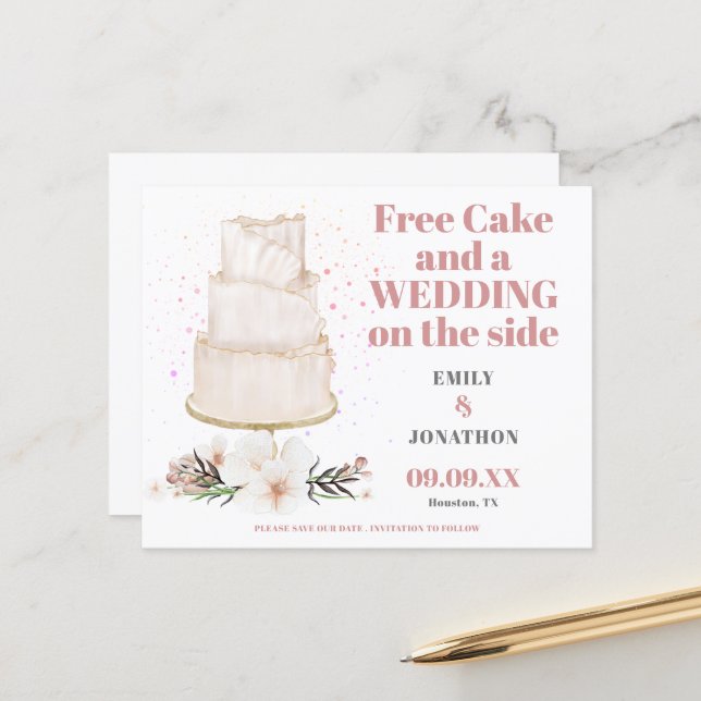 Lámina Boda De Pasteles Gratuitos De Presupuestos En Lado (Anverso/Reverso In Situ)