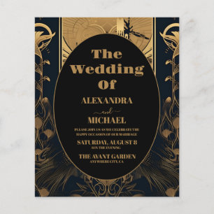 Lámina Boda de Peacocks Art Deco Elegante Presupuestario