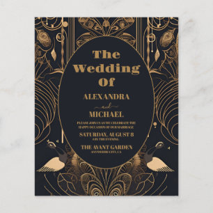 Lámina Boda de Peacocks Art Deco Elegante Presupuestario