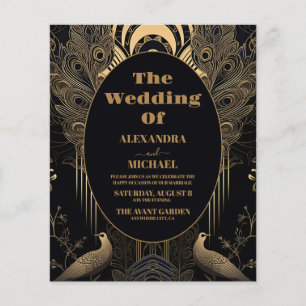 Lámina Boda de Peacocks Art Deco Elegante Presupuestario