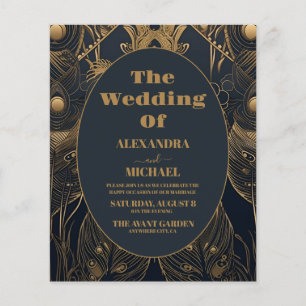 Lámina Boda de Peacocks Art Deco Elegante Presupuestario