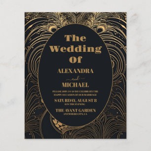 Lámina Boda de Peacocks Art Deco Elegante Presupuestario