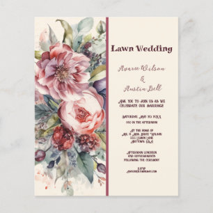 Lámina BODA de Peonies Rosa y Borgoña