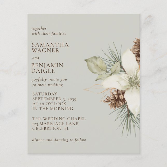 Lámina Boda de Pine Beige de Invierno Presupuestario (Anverso)