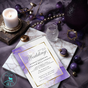 Lámina Boda de presupuesto Amethyst Lilac Gold Resumen Ma