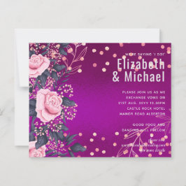 Lámina Boda de presupuesto Aspecto metálico Rosegold Flor
