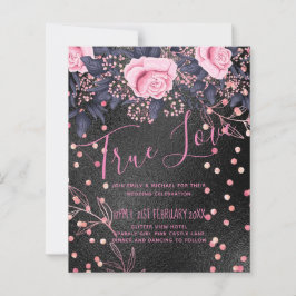 Lámina Boda de presupuesto Aspecto metálico Rosegold Flor