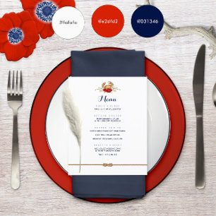 Lámina Boda de presupuesto azul blanco rojo ⚓
