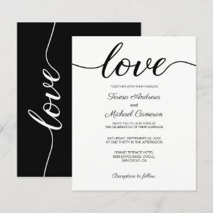 Lámina Boda de presupuesto blanco y negro de Moda moderna