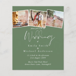 Lámina BODA DE PRESUPUESTO Colores Invitación de oliva de