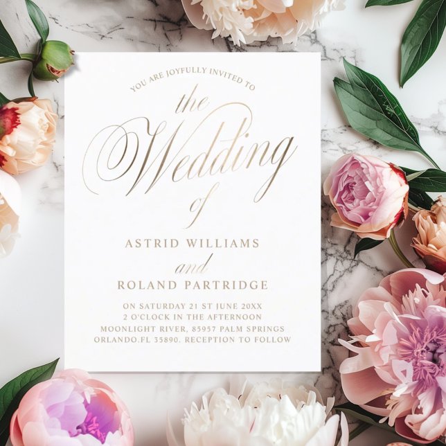 Lámina Boda de presupuesto de oro y blanco de guiones clá (Subido por el creador)