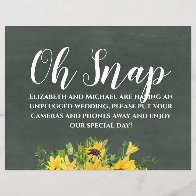 Lámina Boda de presupuesto desconectado Oh girasoles de c (Anverso)