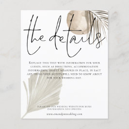 Lámina Boda de presupuesto detalla la hierba Boho Pampas