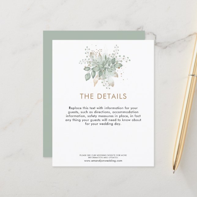 Lámina Boda de presupuesto Detalles de invitado Gabinete  (Anverso/Reverso In Situ)