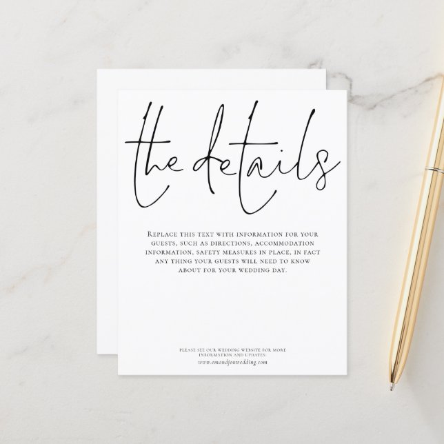 Lámina Boda de presupuesto Detalles Gabinete de script el (Anverso/Reverso In Situ)