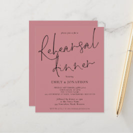 Lámina Boda de presupuesto ensayar cena Dusty Rosa invita