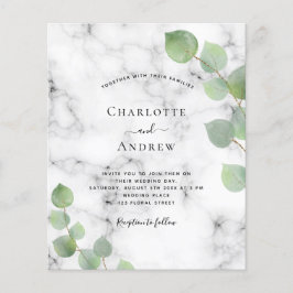 Lámina Boda de presupuesto eucalipto mármol verde