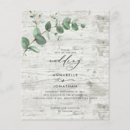 Lámina boda de presupuesto Eucalyptus Invitación a la mad