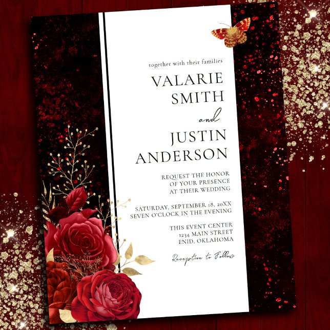 Lámina Boda de Presupuesto Floral Gótico Red Splatter (Subido por el creador)