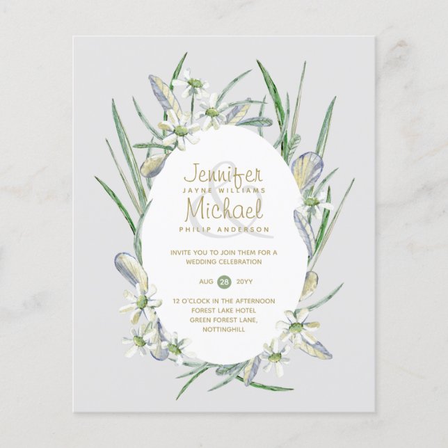 Lámina Boda de presupuesto inspirado en la vegetación de  (Anverso)