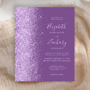 Lámina Boda de Presupuesto Lila Glitter Púrpura