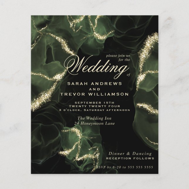 Lámina Boda de presupuesto Moss Resumen de tinta de alcoh (Anverso)