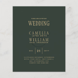 Lámina Boda de presupuesto OLIVE Green Gold