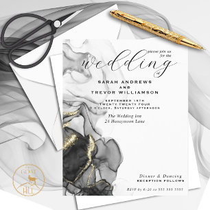 Lámina Boda de presupuesto Onyx Black Alcohol Ink