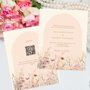 Lámina Boda de presupuesto QR RSVP para arcos de durazno