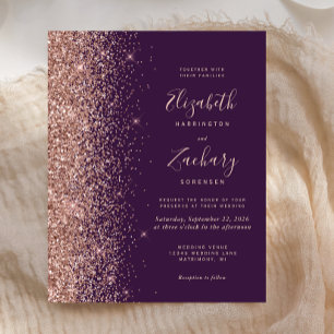 Lámina Boda de Presupuesto Rosa Dorado Oscuro Purpura Bri