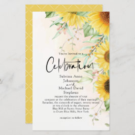 Lámina Boda de presupuesto Rústico Girasol amarillo dorad