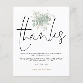 Lámina Boda de presupuesto Sage Foliage Gold Script Graci