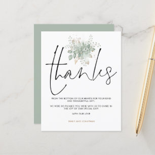Lámina Boda de presupuesto Sage Foliage Gold Script Graci