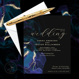 Lámina Boda de presupuesto Tinta celestial azul de alcoho