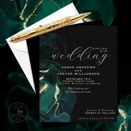 Lámina Boda de presupuesto Tinta verde profunda para el o