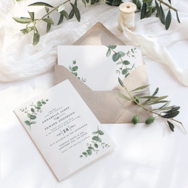 Lámina Boda de presupuesto verde Eucalyptus botánico mode (Subido por el creador)