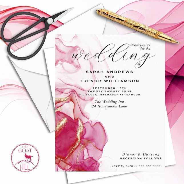 Lámina Boda de presupuesto Viva Magenta Alcohol Ink (Subido por el creador)